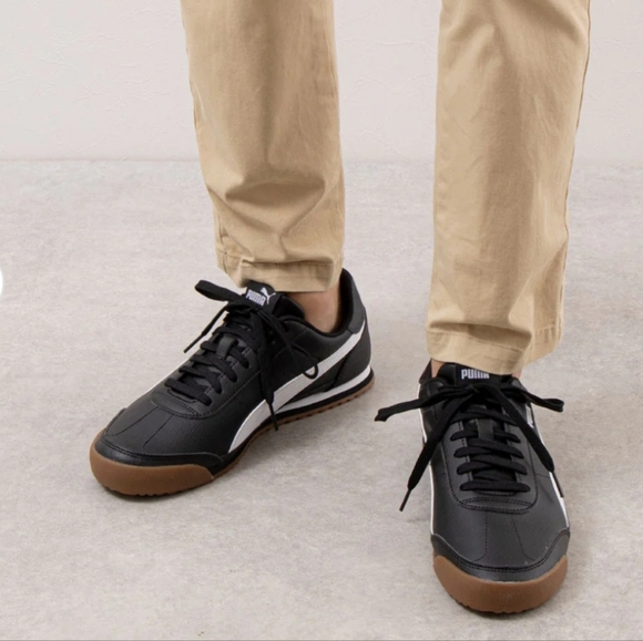 Puma Turino II Men's Lace Up Black and White Sneakers 12 - Picture 2 of 8